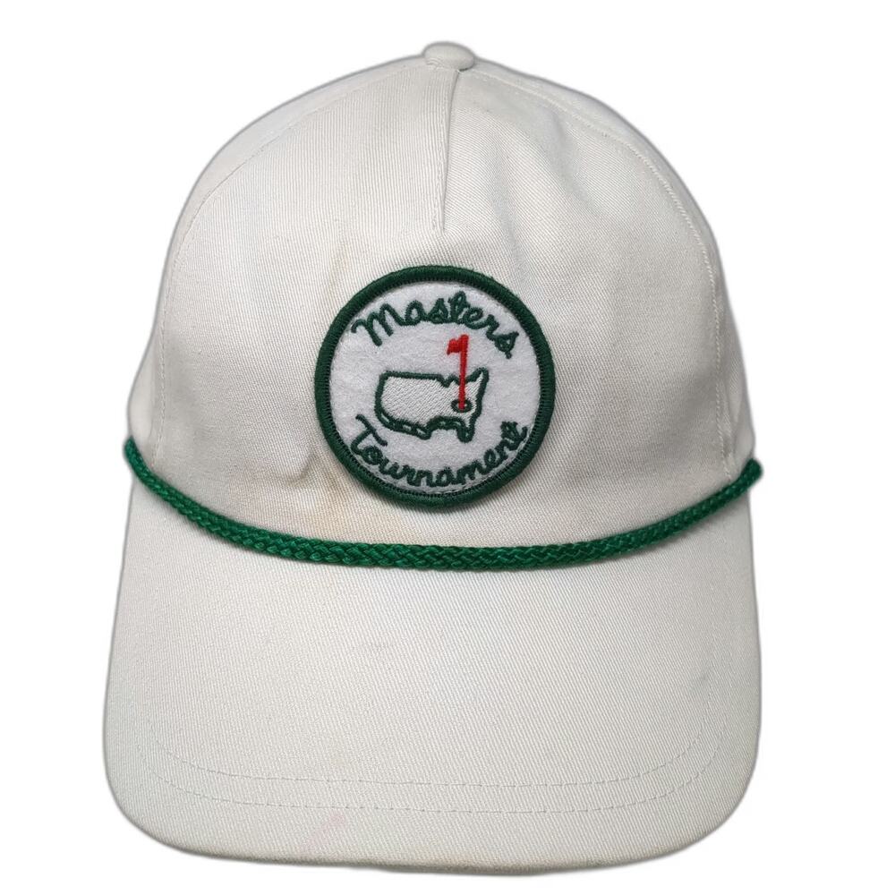 American Needle Masters Tournament 5 Panel Hat White One Size Rope Snapback Golf